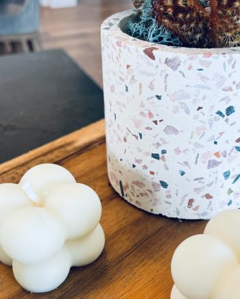mini white bubble candles
